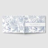 Livre D'or Floral Periwinkle Bleu Mariage élégant (Complet)