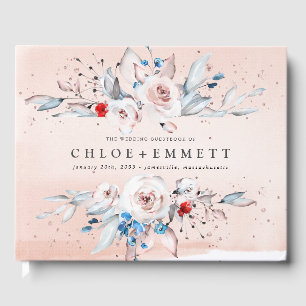 Livre D'or Floral rose pâle Personnalisé