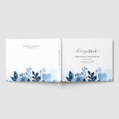 Livre D'or Floral Script Aquarelle Mariage bleu marine (Complet)