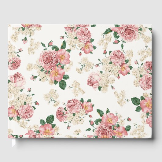 Livre D'or Floral vintage sur blanc (Recto)