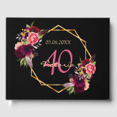 Livre D'or Floraux bordeaux noirs 40e anniversaire (Recto)