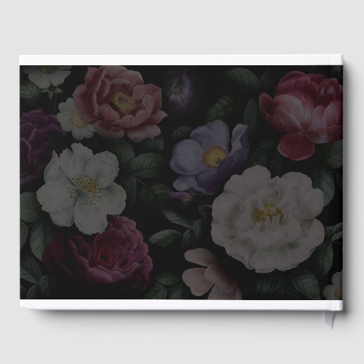 Livre D'or Flore foncée Faire-part de mariage moderne (Verso)