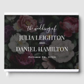 Livre D'or Flore foncée Faire-part de mariage moderne (Recto)