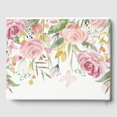 Livre D'or Flores aquarelles | Mariage de fleurs rose et or (Verso)