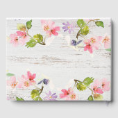 Livre D'or Flores roses rustiques sur bois blanc (Verso)