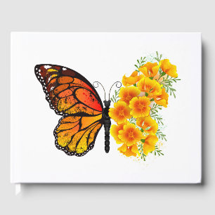 Livre D'or Flower Butterfly with Yellow California Poppy