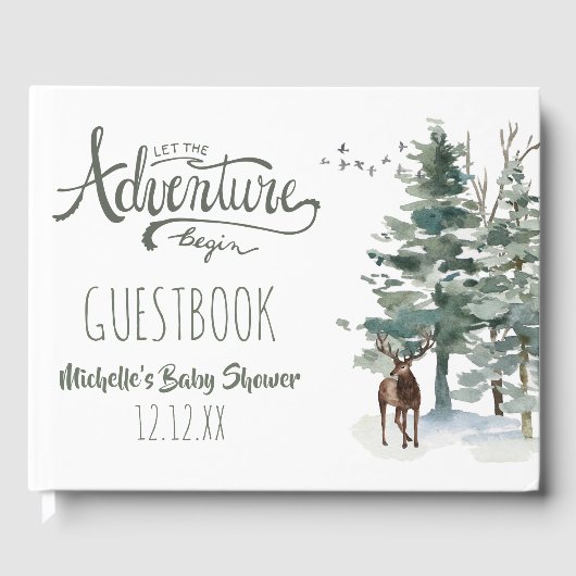 Livre D'or Forest Adventure Baby shower Boy (Recto)