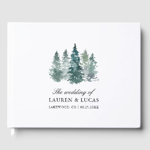 Livre D'or Forêt Bois Arbres Pin Merci Mariage