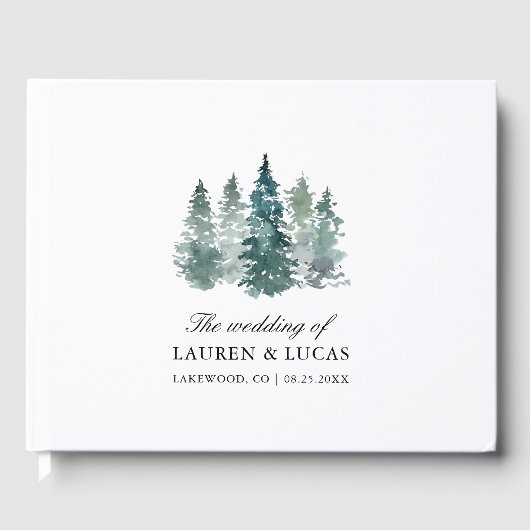 Livre D'or Forêt Bois Arbres Pin Merci Mariage (Recto)