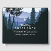Livre D'or Forêt de bois bleu, Mariage rustique (Recto)