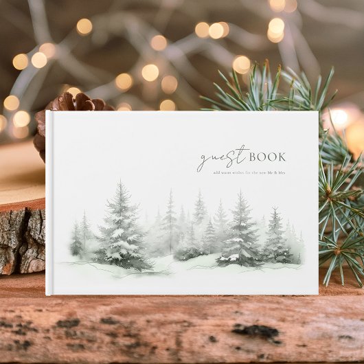 Livre D'or Forêt de mariage rustique d'hiver ID1049