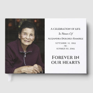 Livre D'or Forever In Our Hearts Modern Custom Photo Memorial