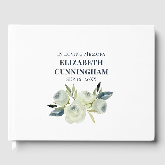 Livre D'or Funérailles commémoratives Aquarelle moderne Flora (Recto)