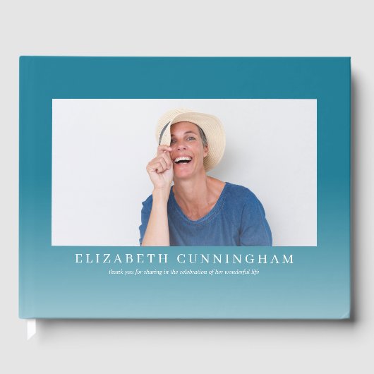 Livre D'or Funérailles commémoratives | Elégante photo modern (Recto)