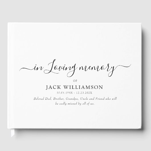 Livre D'or funérailles de script simple (Recto)