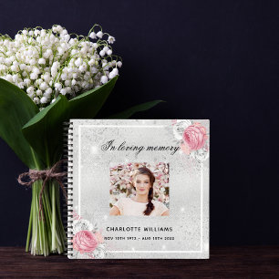 Livre d'or funérailles funéraire argent floral pho