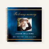 Livre d'or funérailles funéraire bleu ciel photo (Devant)