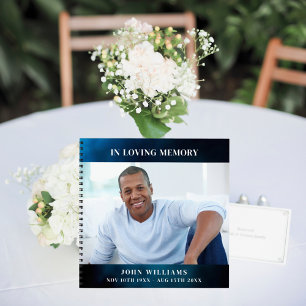 Livre d'or funérailles funéraire bleu ciel photo