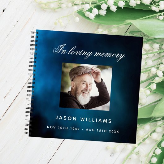 Livre d'or funérailles funéraire bleu ciel photo