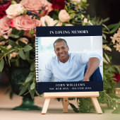 Livre d'or funérailles funéraire bleu foncé photo