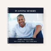 Livre d'or funérailles funéraire bleu foncé photo (Devant)