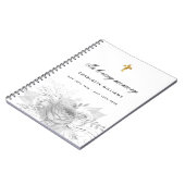 Livre d'or funérailles funéraire floral blanc arge (Côté gauche)
