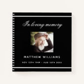 Livre d'or funérailles funéraires noir blanc photo (Devant)