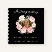 Livre d'or funérailles funéraires noir florale pho (Devant)