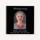 Livre d'or funérailles funéraires noir photo arche (Devant)