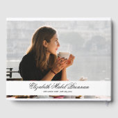 Livre D'or Funérailles Mémorial blanc superposition photo sim (Verso)