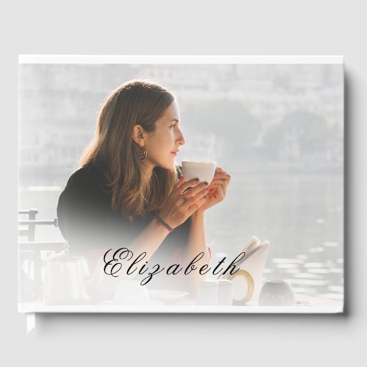 Livre D'or Funérailles Mémorial blanc superposition photo sim (Recto)