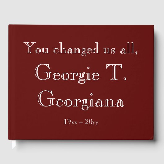 Livre d'or Funérailles/Mémorial simple et Customis (Recto)