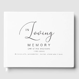 Livre D'or Funérailles Minimalistes En Mémoire Amoureuse