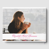 Livre D'or Funérailles Roses couverture blanche Photo simple (Verso)