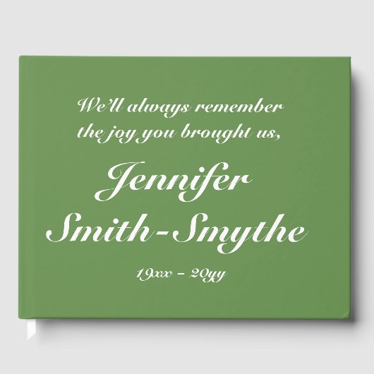 Livre d'or funéraire élégant et triste (Recto)