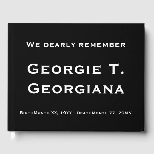 Livre d'or funéraire respectable et élégant (Recto)