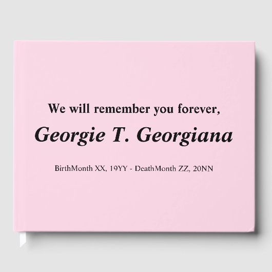 Livre d'or funéraire simple (Recto)