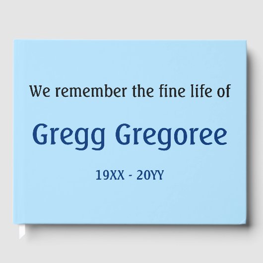 Livre d'or funéraire simple et simple (Recto)