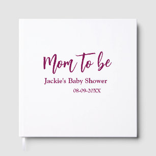 Livre D'or Futur maman baby shower nom date rose simple minim