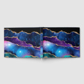 Livre D'or Galaxie en pierre d'Agate marbrée Étoiles brillant (Complet)