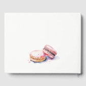 Livre D'or Gâteau de mariage Macarons français à l'aquarelle (Verso)