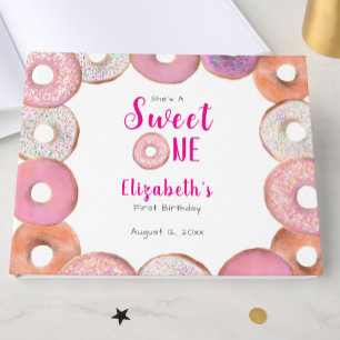 Livre D'or Gâteau personnalisé Sweet One Donut Premier Annive