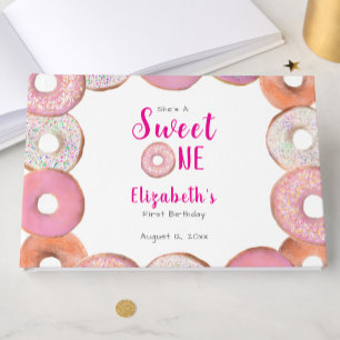Livre D'or Gâteau personnalisé Sweet One Donut Premier Annive