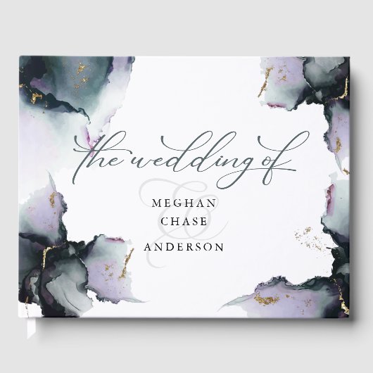 Livre D'or Géode Améthyste Cyan profond Abstrait (Recto)