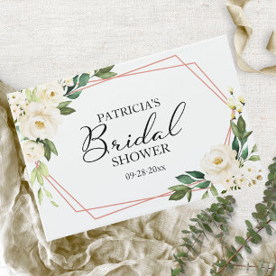 Livre D'or Géométrie Vert Blanc Floral Fête des mariées Gues