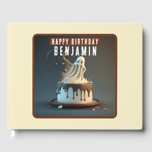 Livre D'or Ghost thème gâteau au chocolat - Anniversaire (Recto)