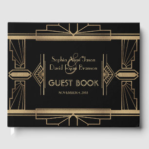 Livre D'or Glam Gold Roaring 20's Great Gatsby 1920 Mariage