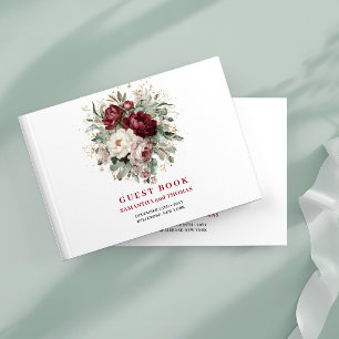 Livre d'or Glam Marsala Floral Eucalyptus Or