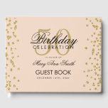 Livre D'or Gold 50th Birthday Party Parties scintillant Confe<br><div class="desc">Elégante 50e anniversaire de la Parties scintillant d'or Confetti modèle rose pâle.</div>