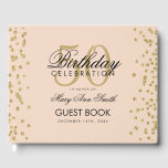 Livre D'or Gold 50th Birthday Party Parties scintillant Confe<br><div class="desc">Elégante 50e anniversaire de la Parties scintillant d'or Confetti modèle rose pâle.</div>